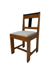 1920s Art Deco Modernist Side Chair by Jan Brunott, Oak & Velvet